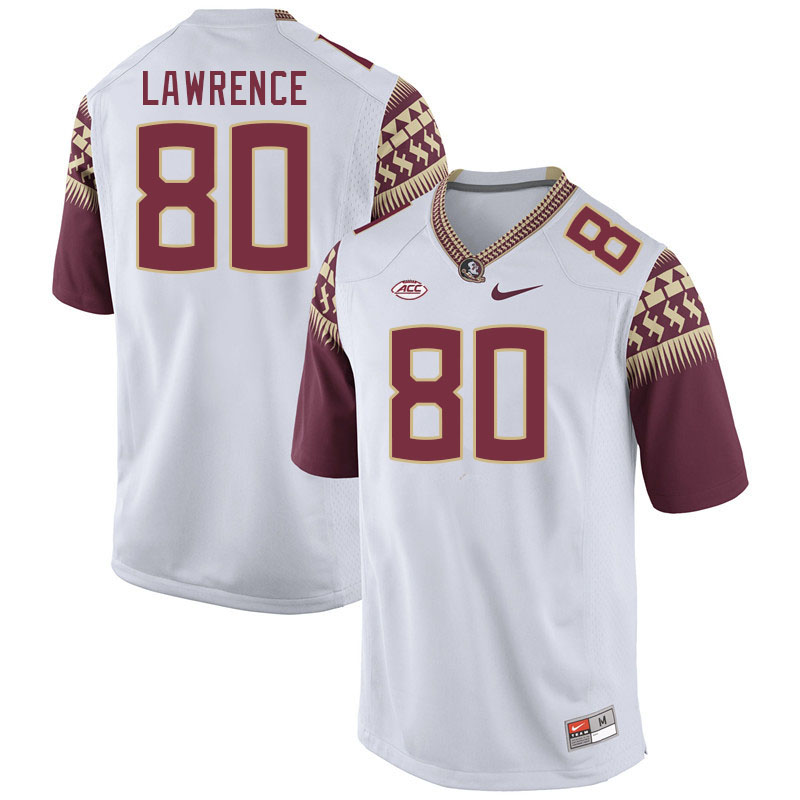Men #80 Goldie Lawrence Florida State Seminoles College Football Jerseys Stitched Sale-White - Click Image to Close